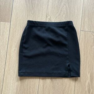 PrettyLittleThing Black Textured Mini Skirt